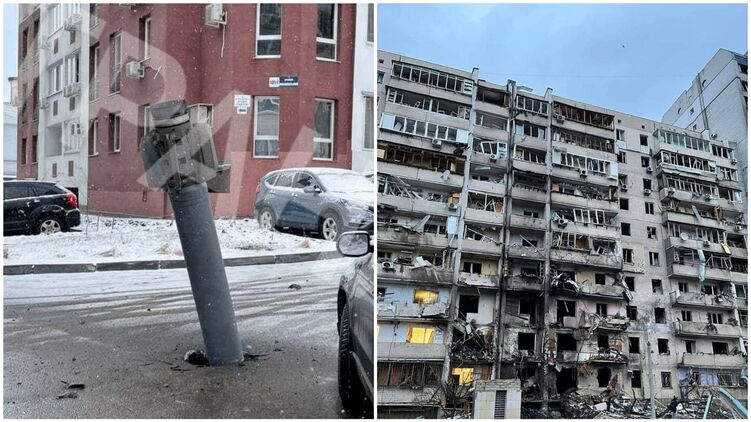 Разрушения в Харькове и Киеве 25 февраля