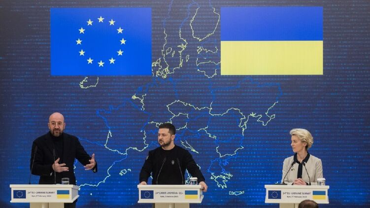 Президент Владимир Зеленский (в центре) предложил руководителям структур ЕС ускорить евроинтеграцию Украины, Фото: president.gov.ua