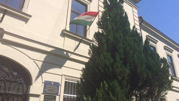 На госучреждениях на Закарпатье вывешены и флаги Венгрии, фото: zakarpatye.com.ua