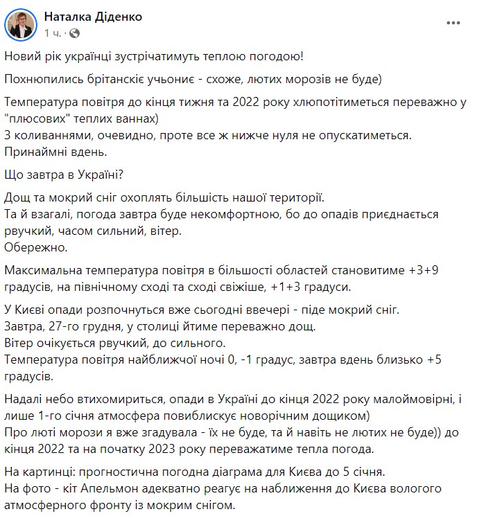 погода в Украине до конца 2022 года