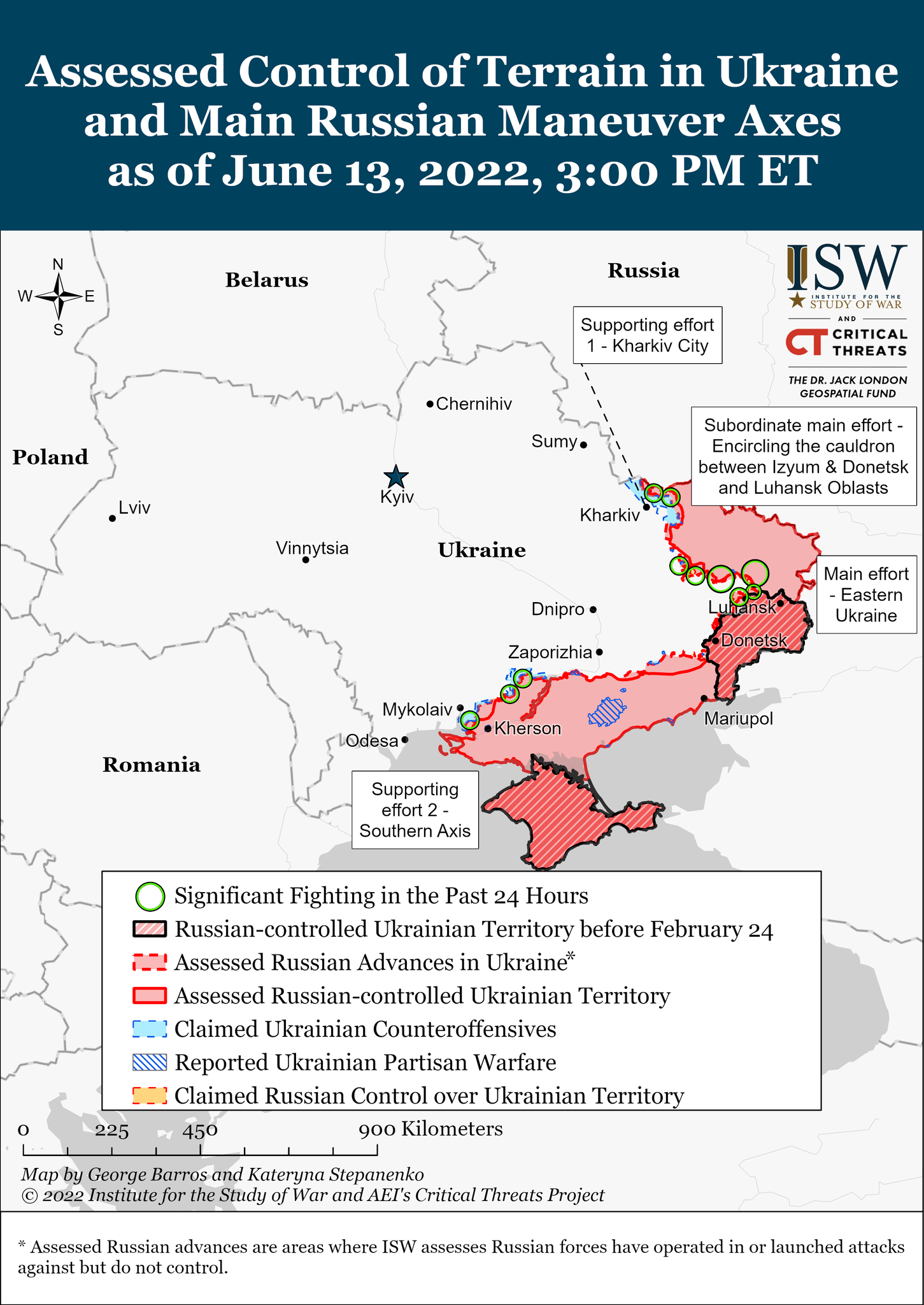 Карты боевых действий в Украине