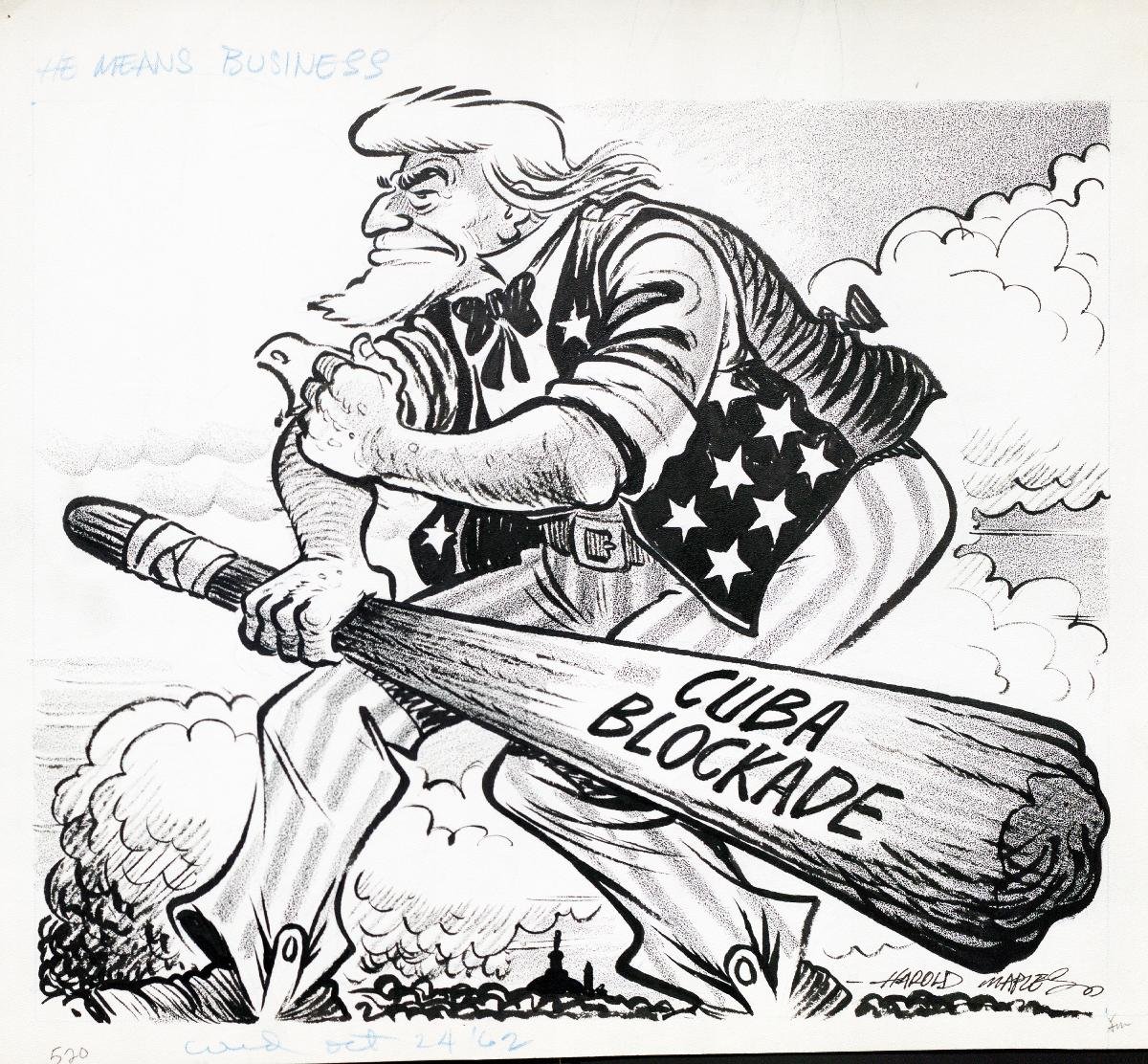 Карикатура Блокада Кубы