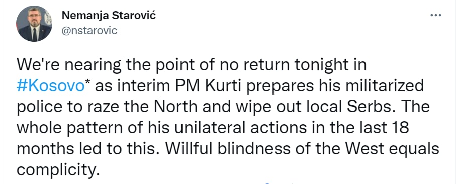 Ситуация в Косово приближается к точке невозврата