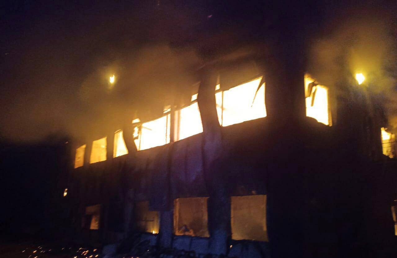 Фото пожара в Херсоне
