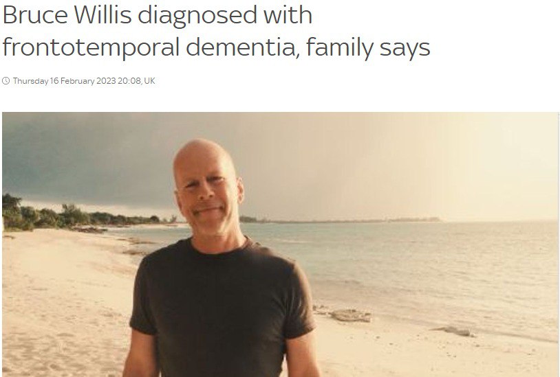 Брюсу Віллісу діагностували лобно-скроневу деменцію.