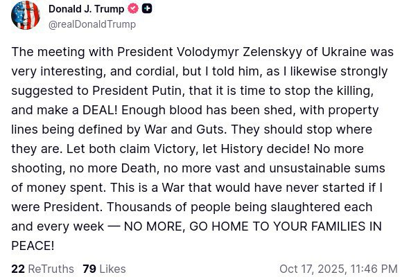 Трамп прокоментував свою зустріч із Зеленським