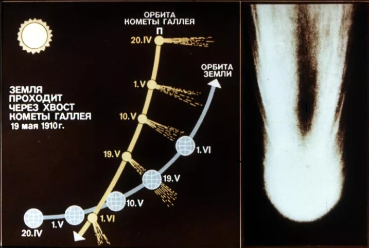 Земля столкнулась с хвостом кометы Галлея 110 лет назад. Фото: Московский планетарий