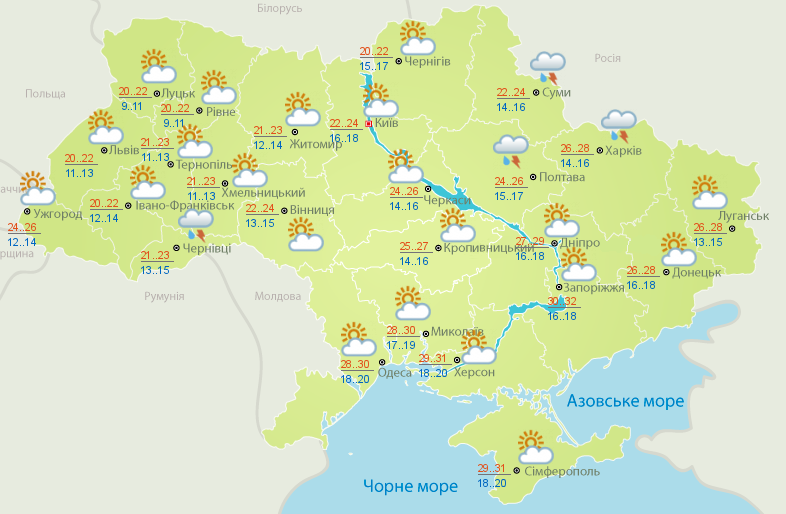 погода 22 июля укргидрометцентр