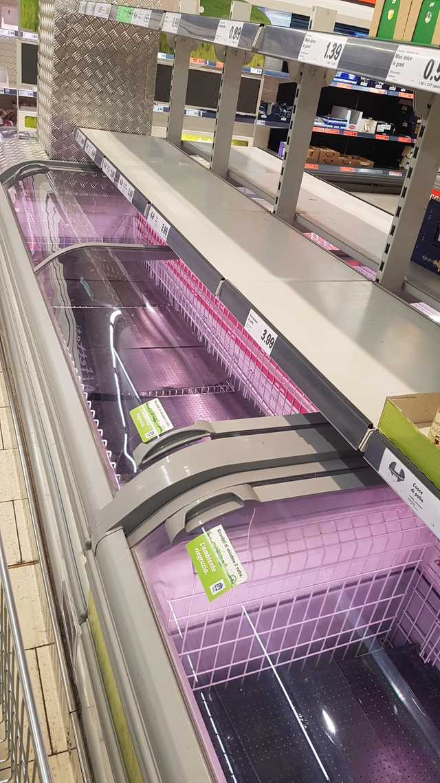 пустые полки в супермаркетах Италии