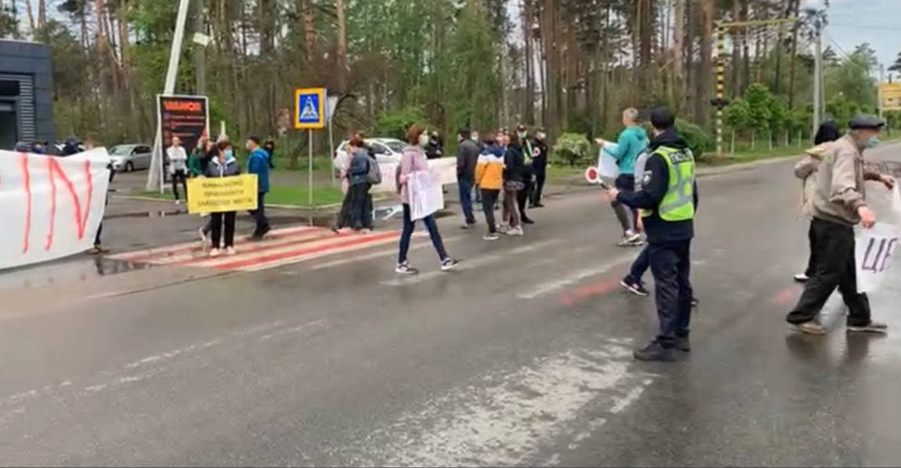 Скриншот протеста в Ирпене