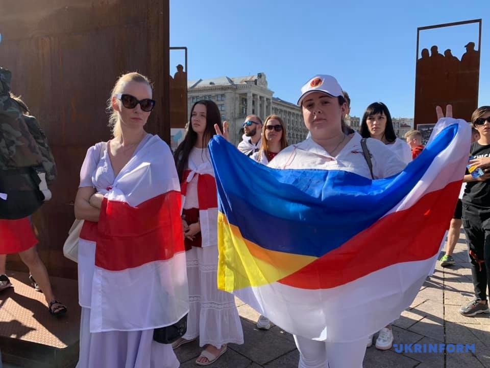 Марш солидарности с белорусскими женщинами в Киеве. Фото: Олег Давыденко, Укринформ&nbsp;