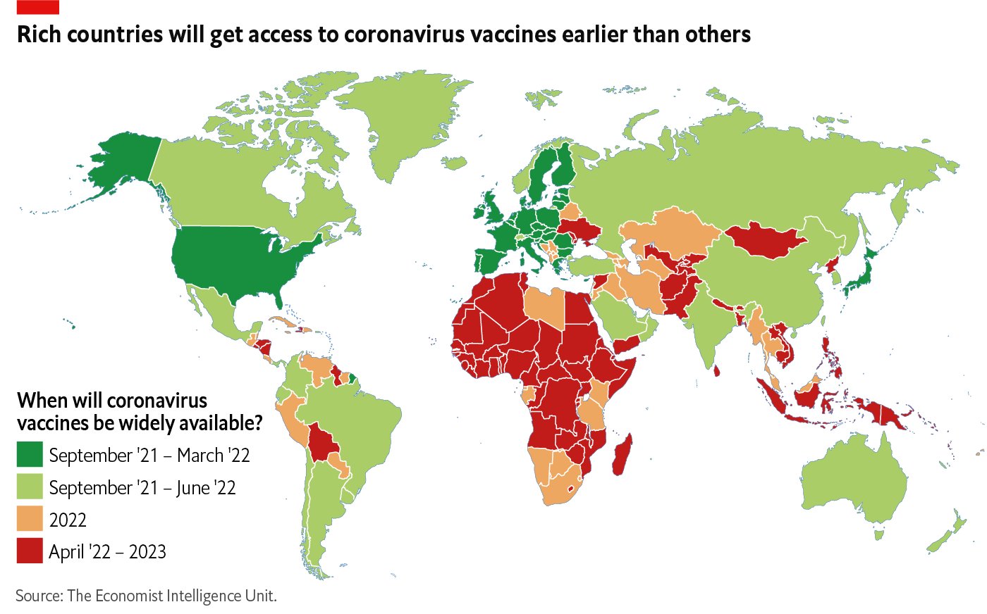 Директор по прогнозированию The Economist опубликовала карту вакцинирования
