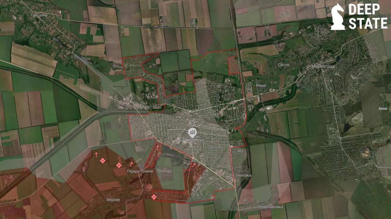 Покровск Донецкой области. Карта боевых действий Deep State