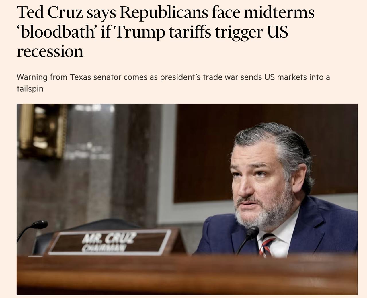 Снимок заголовка на ft.com