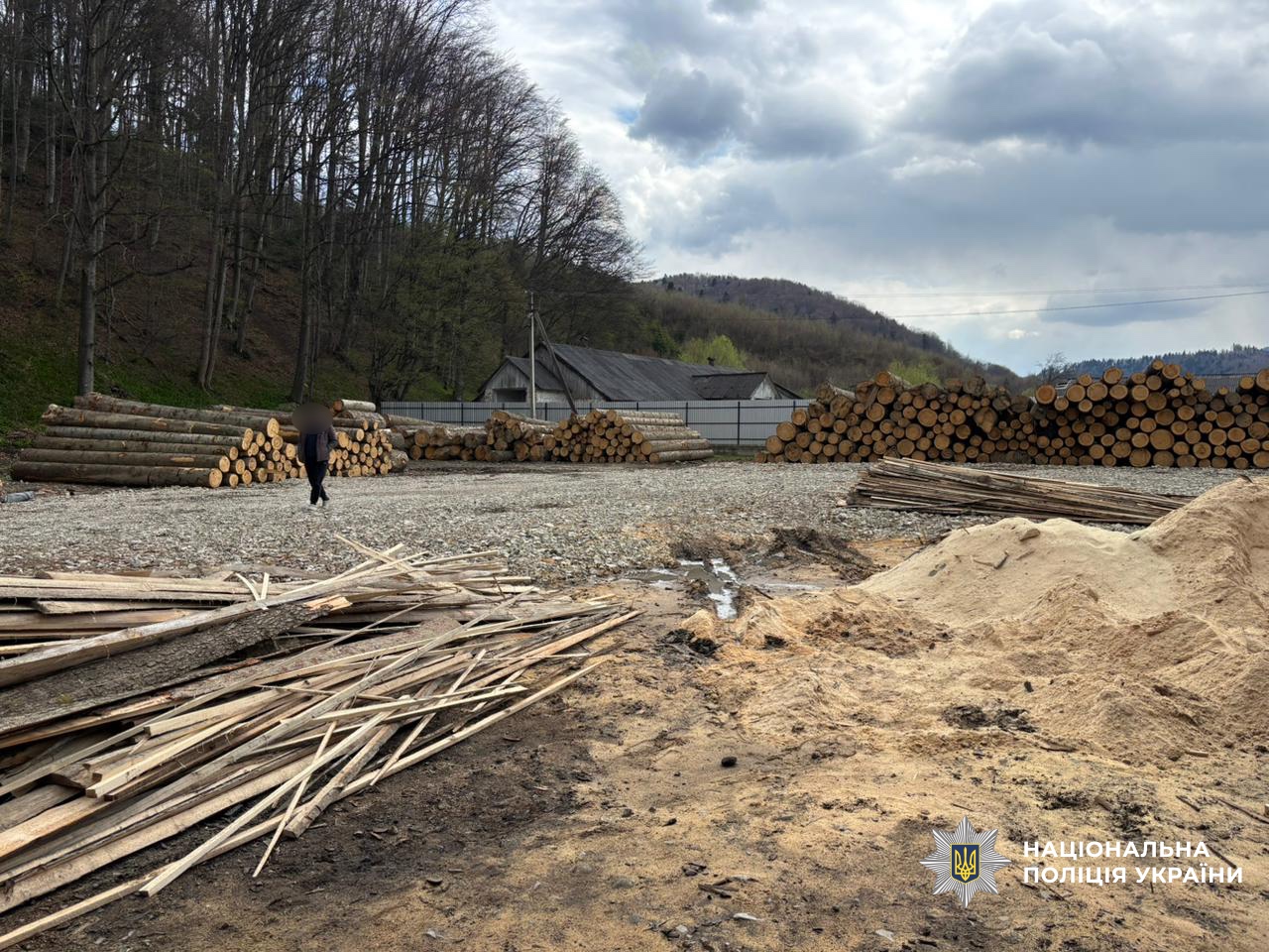 Фото (2) склада древесины. Источник &ndash; Полиция Украины