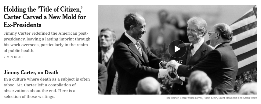 Снимок заголовка на nytimes.com