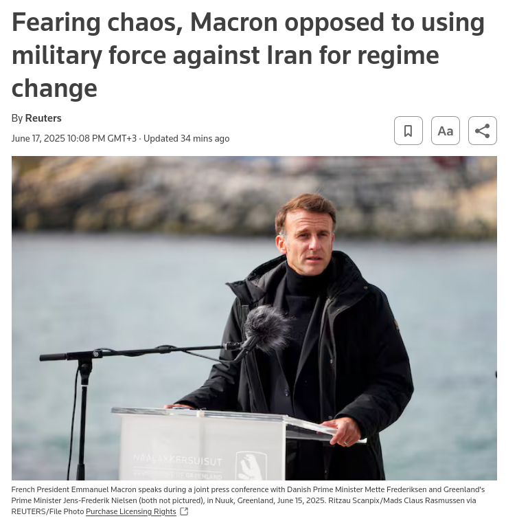 Снимок заголовка на reuters.com