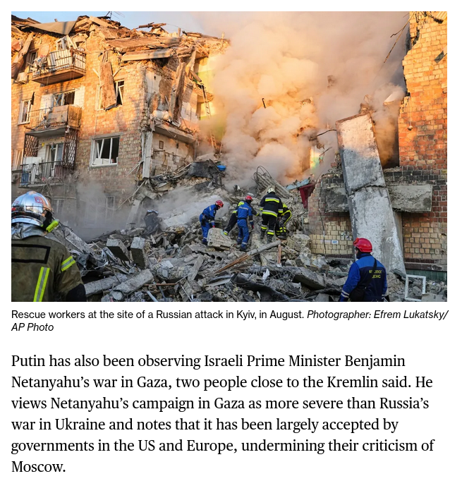 Снимок заголовка на bloomberg.com/news/articles/2025-09-20/putin-decides-russia-can-step-up-ukraine-attacks-and-trump-won-t-act