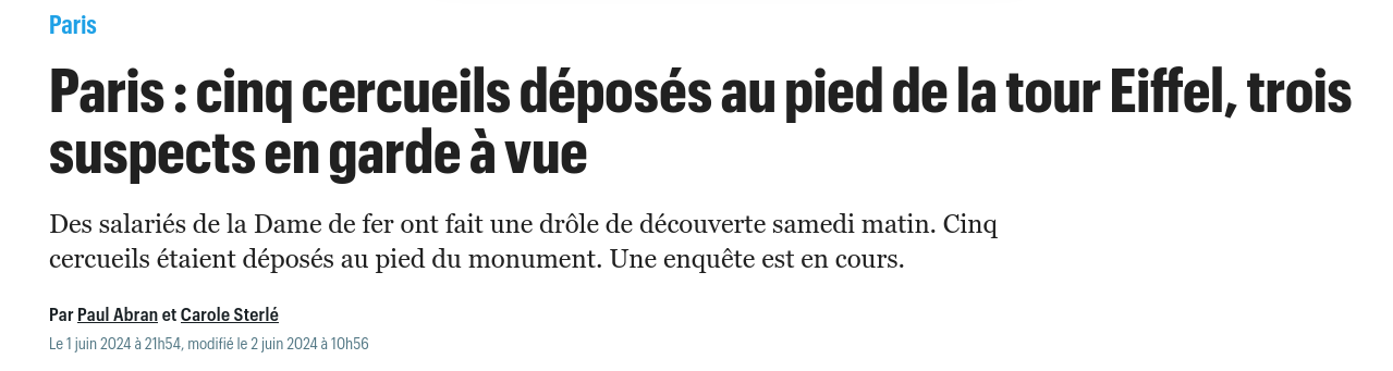 Снимок заголовка в leparisien.fr